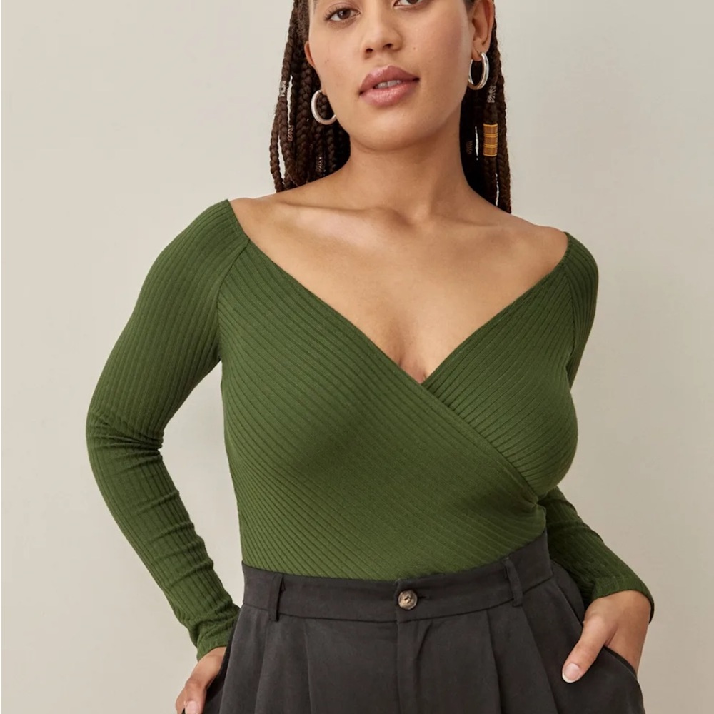 Reformation Minnie Knit Top Fern - Size M